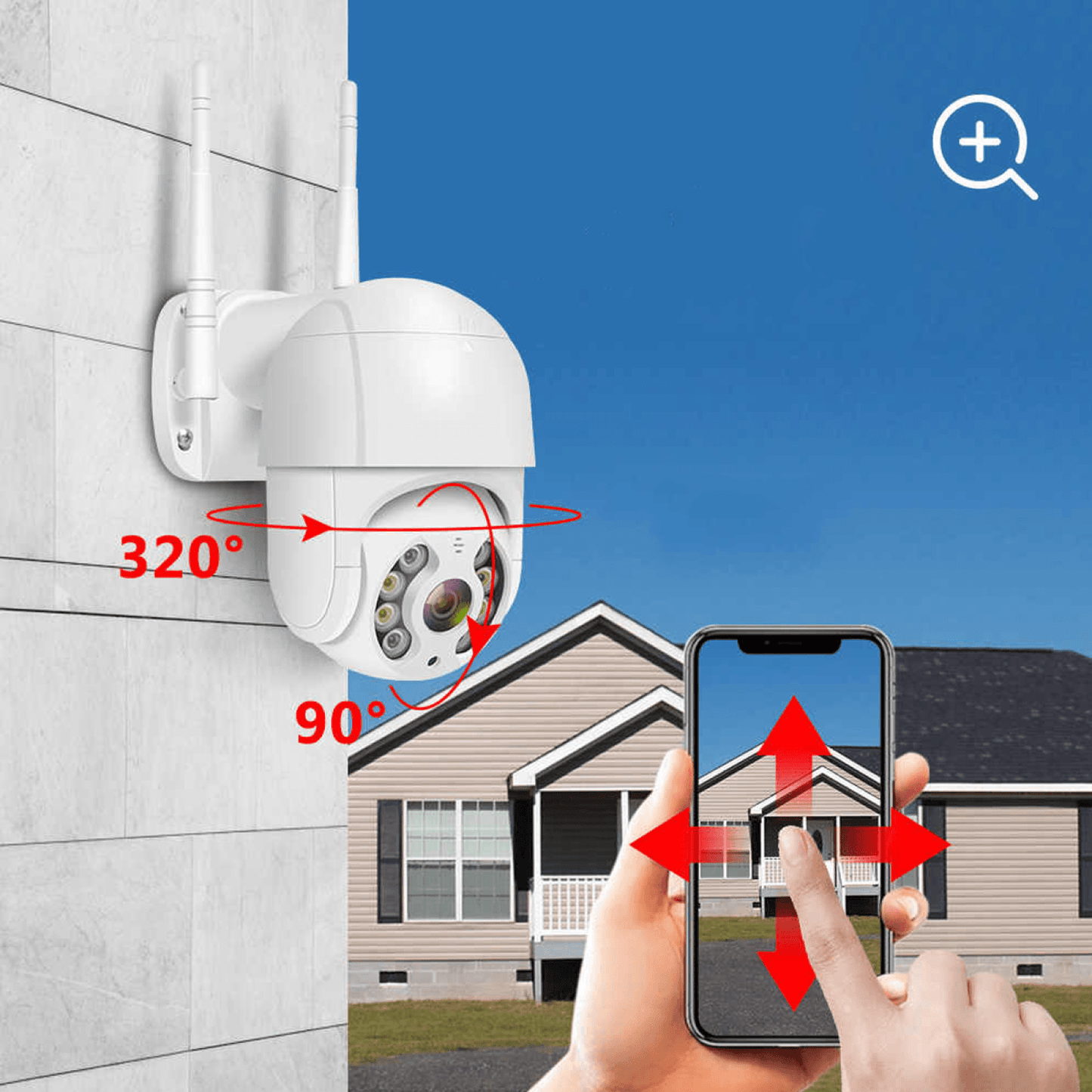 CAMERA WIFI IMPERMEABILĂ ROTATIVĂ 360°