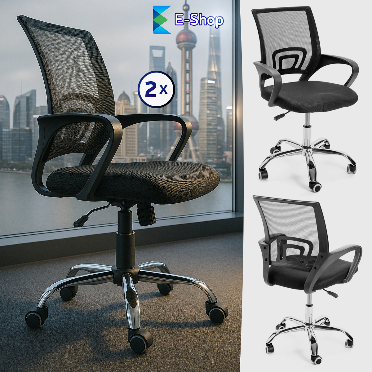 SCAUN DE BIROU "OFFICE"-2 BUCĂȚI