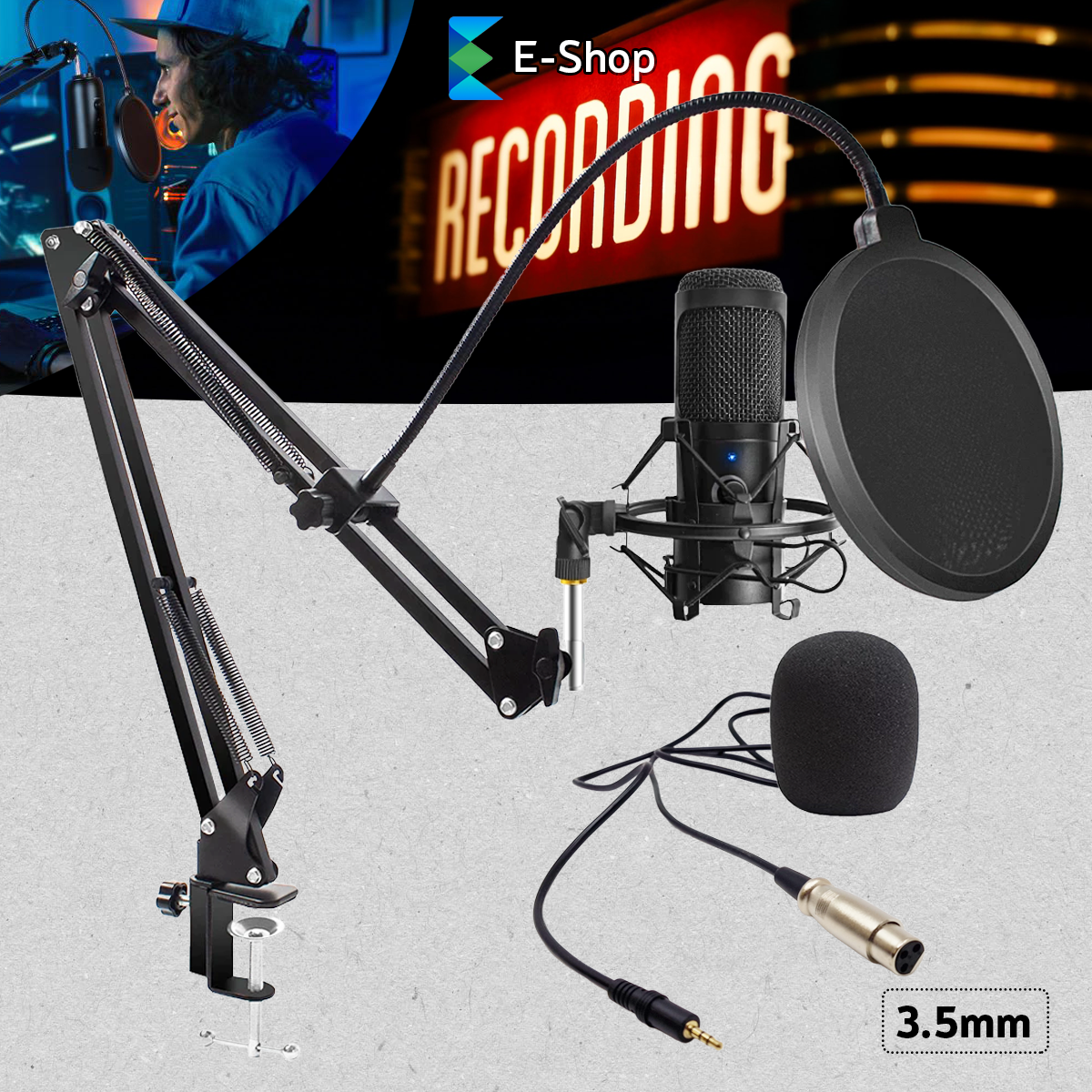 MICROFON PROFESIONAL + SUPPORT SI ACCESORII